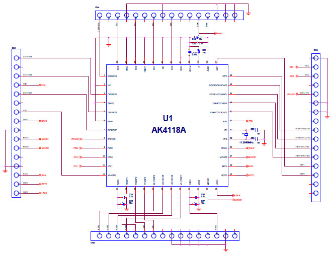 AKD4118A-A，AK4118 数字音频收发器评估板, 使用 Asahi Kasei Microdevices Corporation 的 ...